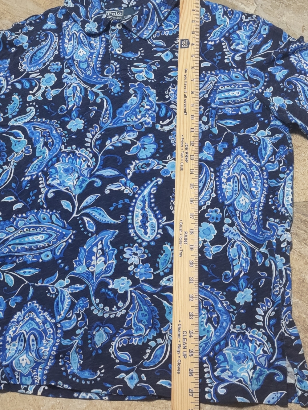 Polo by Ralph Lauren Blue Paisley Polo Shirt Large - Picture 3 of 7